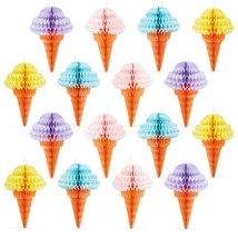 16 Pack Hanging Ice Cream Party Decorations For Birthday, 4 Colors, 4 X ... - £20.33 GBP