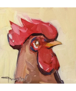 JOSE TRUJILLO Oil Painting IMPRESSIONISM Collectible ORIGINAL Chicken Po... - $170.46 CAD