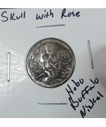 HOBO Skull Holding Rose Made From A REAL Buffalo Nickel SIGNED - $20.79 CAD
