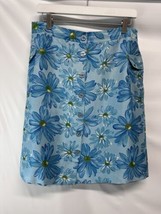 Sandra King Vintage 100% Silk Pencil Skirt Tropical Flowers Lined Blue S... - £23.33 GBP