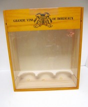 Les Grands Vins De Bordeaux Wood Wine Box Dovetail Plexiglass Art Bar Decor - £31.10 GBP