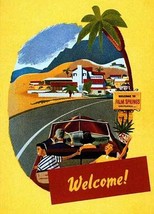 Welcome to Palm Springs 22x30 Mid-century modern California Art Deco Print - $120.00