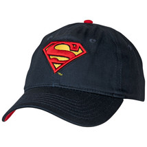Superman Classic Symbol Dark Navy Curved Brim Adjustable Dad Hat Blue - £23.90 GBP
