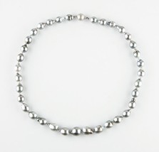Gorgeous Baroque Tahitian Black Pearl Strand w/ 14k White Gold Clasp 19.5&quot; - £2,193.63 GBP