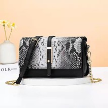 Snake Skin Pattern Small Square Women&#39;s Fashion Bag Shoulder Messenger Bag - £27.02 GBP