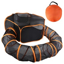 2 In 1 Foldable Pet Play Tent with Tunnel Pet Cage Tent Pet Enclosures Playgroun - £38.64 GBP