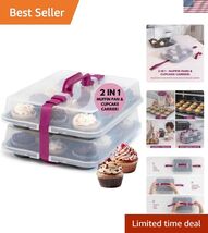 Cupcake Carrier for 24 Cupcakes - Innovative Cupcake Holder includes 2 C... - $92.20