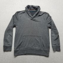 Perry Ellis Sweater Mens Small Gray Pullover Shawl Neck Pockets Casual - $360.99 MXN