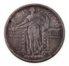 1917 25C Standing Liberty Quarter T1 Extra Fine XF Condition, Nice Detail - $204.24