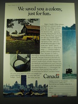 1968 Canada Tourism Ad - We Saved you a colony, just for fun - £14.60 GBP