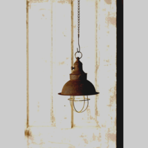 New Rustic led Hang Light in Distressed metal  - Battery Operated image 2