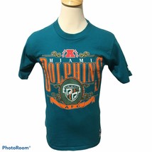 Vintage 90s Nutmeg Mills Single Stitch NFL Miami Dolphins AFC T Shirt Size Large - $28.49
