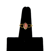 Charming Brass and Red Granit Baby Book Ring Size 4.75  #10923 - £15.27 GBP