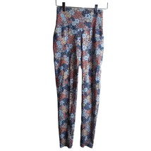 Floral blue multicolor Sz S cropped Leggings Pockets  Activewear - $149.11 MXN