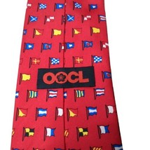 Orient Overseas Container Line OOCL Neck Tie Advertising Vintage Red Flags - £6.18 GBP