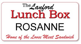 ROSANNE The Lanford LUNCH BOX Name Badge with pin Fastener Halloween Cos... - £12.57 GBP