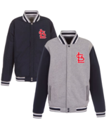 New Mens Cardinals 2-tone Reversible Fleece Jacket Baseball - Gray/Navy - $89.90