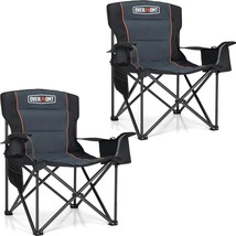Overmont Oversized Folding Camping Chair 2Pack - 450Lbs Support With Padded - £91.67 GBP