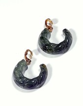 Vintage AVON Green Celluloid Clip-on Hoop Earrings - $11.65