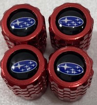 Genuine Red Metal Tire Air Stem Valve Caps Set. Perfect For Subaru Auto ... - $371.68 MXN