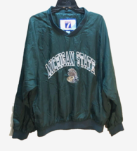 Michigan State Spartans NCAA Gruff Sparty Green Vintage Pullover Windbreaker L - £57.37 GBP