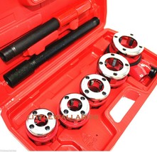 8 Pcs Pipe Threader Plumbing Ratchet Die Stocks Type Hd(5 Dies) W/ Case - £71.21 GBP