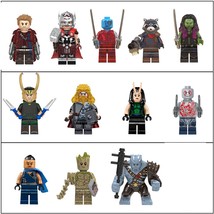 12pcs Thor Korg and Guardians of the Galaxy Marvel Superhero Minifigures Toys - £21.54 GBP