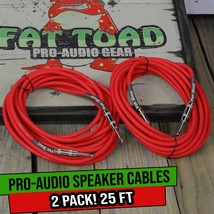 1/4&quot; to 1/4 Male Jack Speaker Cables (2 Pack) by FAT TOAD | 25ft Professional Pr - £25.00 GBP