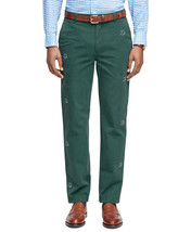 Brooks Brothers Men&#39;s Milano Fit Seagull Embroidered Chinos Green 35W 32... - £49.72 GBP