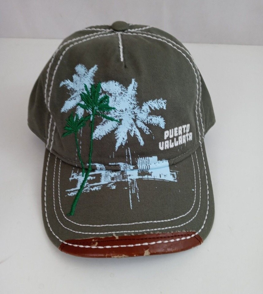 Puerto Vallerta Embroidered With Distressed Leather On Bill Adj. Basebal... - $14.84