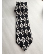 MEN&#39;S TIE NECKTIE WHINNIE THE POOH DISNEY BLACK/WHITE 100% POLYESTER 58&quot;X4&quot; - $23.70