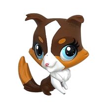 Littlest Pet Shop LPS Brown, Tan &amp; White Collie Dog Puppy With Blue Eyes... - €4,71 EUR