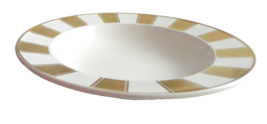 Fifth Avenue Design by Laurie Gates Mikasa CAA74 Gold on Cream Rimmed Soup Bowl - £10.19 GBP