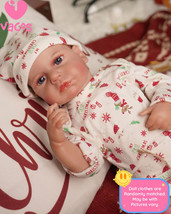 VACOS 3D Reborn Baby Dolls Soft Silicone Body Newborn Doll Handmade Kids Gift - £35.23 GBP