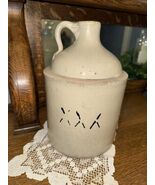 Antique Stoneware Whiskey Jug 1 Gallon Salt Glaze XXX Mark Primitive Far... - $88.89 CAD