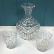 Set Of 3 Abp American Brilliant Period Hand Cut Glass Decanter And Glasses - £90.42 GBP
