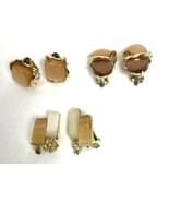 Vintage Clip On Earrings Lot Thermoset Gold Tone - $34.00