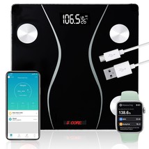 5Core Digital Bathroom Scale for Body Weight Fat Rechargeable 400 lb/180kg - $15.98