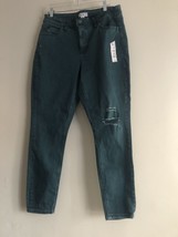 Ava &amp; Viv Skinny Jeans Women&#39;s Plus 16W Teal High Rise Distressed Stretch - $23.74