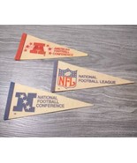 VINTAGE 70&#39;s NFL AFC NFC MINI 9&quot; NFL FOOTBALL PENNANTS LOT OF 3 - $13.46