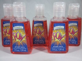 Bath &amp; Body Works PocketBac Hand Sanitizer Set of 5  POW Smash Berry - £19.97 GBP