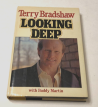 $75 Signed Inscribed Vintage 80s Looking Deep Hardcover Terry Bradshaw Steelers - £73.42 GBP