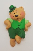 Hallmark St. Patrick's Day Vintage Collectible Lapel Pin Dancing Bear 1986 - £15.41 GBP