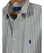 Ralph Lauren Size 17 1/2 Mens Shirt Button Down Classic Fit Green White ... - £37.08 GBP