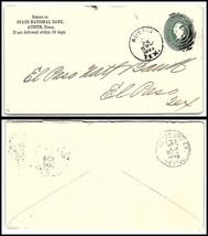 1889 TEXAS Cover - State National Bank, Austin to El Paso, TX O13 - £2.35 GBP