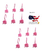 12 Floral Shower Curtain Hooks – Pink Plastic Rings, Rustproof, Stylish ... - $183.98 MXN