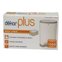 Dekor Plus Diaper Pail Refills 2 Count Most Economical Refill System Quick - £12.84 GBP