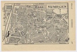 1933 Original Vintage City Map Of Nijmegen / Gelderland / Netherlands Holland - £11.49 GBP