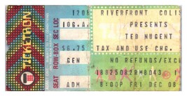 Ted Nugent Concert Ticket Stub December 8 1978 Cincinnati Ohio - £27.39 GBP
