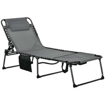 Outsunny Folding Chaise Lounge: 5-Position Recline - $130.99